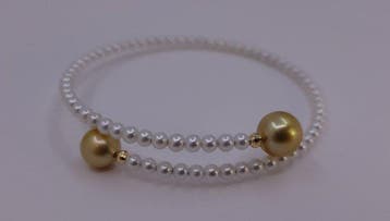 Armband - 18 karaat Geel goud, 8x9 mm Diep goudkleurige, Nieuw