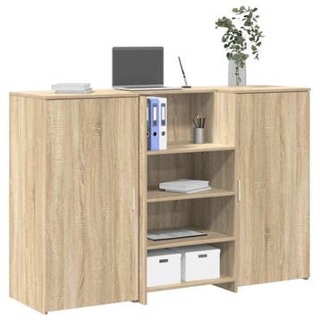 vidaXL Receptiebalie 155x50x103,5 cm bewerkt hout sonoma, Verzenden, Nieuw