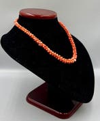 Corail - Argent, Plaqué or - Collier - Peau dange, Antiquités & Art