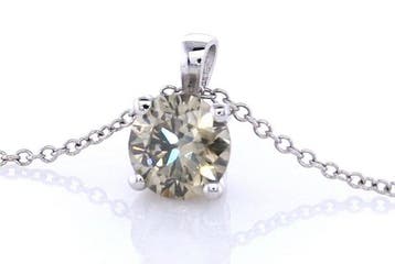 Zonder minimumprijs - Ketting met hanger - 14 karaat Witgoud