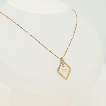 Ketting met hanger - 14 karaat Geel goud Parel