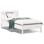 vidaXL Bedframe zonder matras massief grenenhout wit 140x200, Verzenden, Nieuw