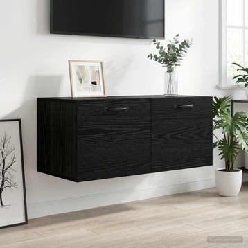 vidaXL Wandkast Muurmontage Zwart eiken 80 x 36,5 x 35 cm, Huis en Inrichting, Verzenden, Nieuw