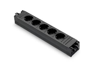 Bachmann Opstap Basis 5X 230V RA GST In/Uit Zwart (Europese, Verzenden, Nieuw
