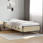 vidaXL Bedframe bewerkt hout en metaal sonoma eikenkleurig, Verzenden