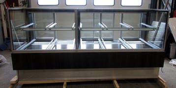 Gebaksvitrine, B244 x D95 x H125 cm, zonder motor
