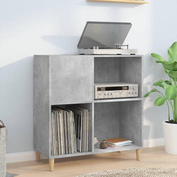 vidaXL Platenkast 84,5x38x89 cm bewerkt hout betongrijs, Verzenden, Nieuw