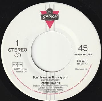 The Communards With Sarah Jane Morris - Dont Leave Me This, Verzenden, Gebruikt