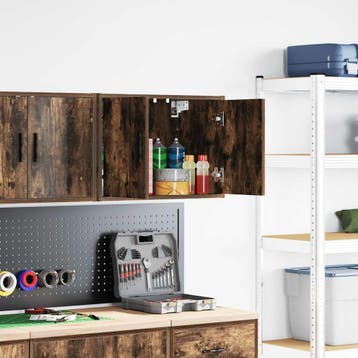 vidaXL Garagewandkast bewerkt hout gerookt eiken, Verzenden