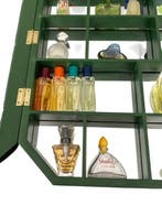 Bouteille de parfum - Verre, Bois - Vitrine avec 24, Antiquités & Art