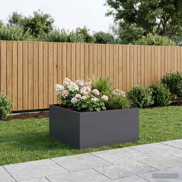 vidaXL Plantenbak Antraciet 80 x 80 x 40 cm Koudgewalst, Verzenden, Nieuw