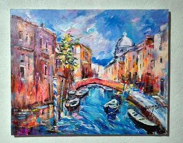 Alfredo Grimaldi (1950) - Venezia, riflessi di luce sul, Antiek en Kunst
