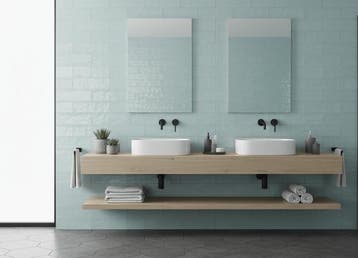 Wandtegel Navale Mayo Menta Licht Blauw Glans 7,5x30, Nieuw, 20 tot 40 cm, 10 m² of meer, Wandtegels