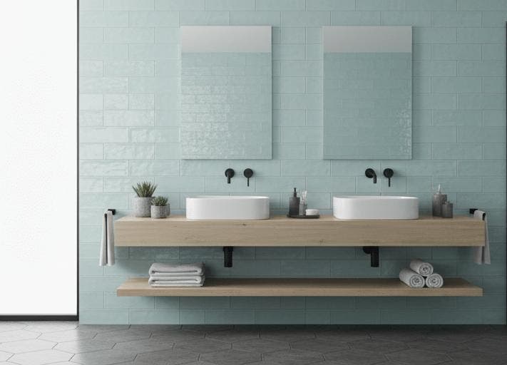 Wandtegel Navale Mayo Menta Licht Blauw Glans 7,5x30, Doe-het-zelf en Bouw, Tegels, Minder dan 20 cm, 20 tot 40 cm, 10 m² of meer