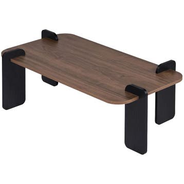 Evila Modern Coffee Table, Venezia Walnut & Wood Black, 147, Verzenden, Nieuw, 50 tot 100 cm, Scandinavisch