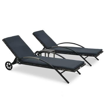 Ligbedset + Tafel | 41% Korting | Pak je kans, Verzenden, Zo goed als nieuw, Rotan, Verrijdbaar