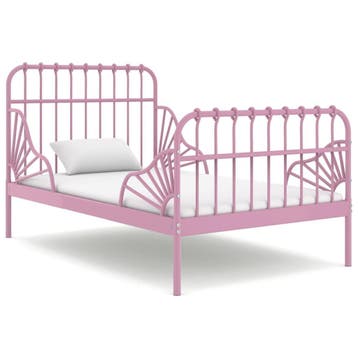 vidaXL Bedframe verlengbaar metaal roze 80x130/200 cm, Huis en Inrichting, Verzenden, Nieuw