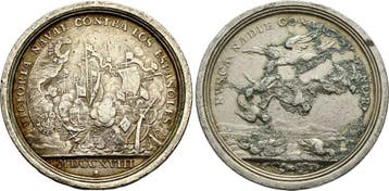 Zilver medaille Schlacht bei Kap Passaro 1718 Habsburg: K..., Verzenden