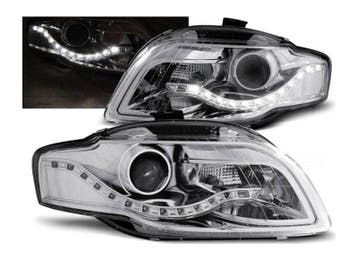 LED DRL koplamp units Chrome geschikt voor Audi A4 B7, Verzenden, Nieuw, Audi