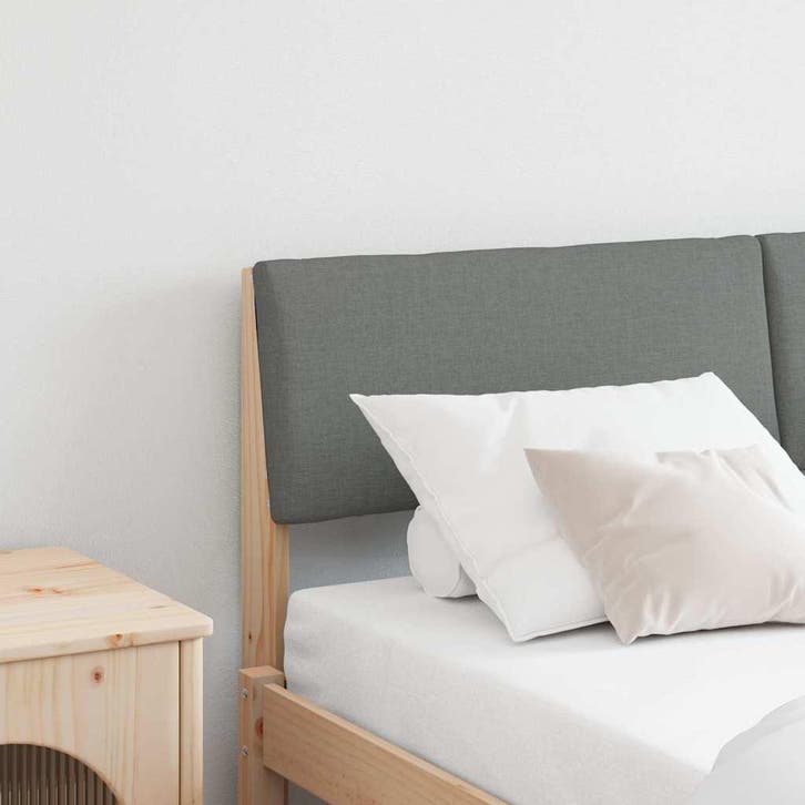 vidaXL Gestoffeerd hoofdbord Donkergrijs 135 cm Massief, Huis en Inrichting, Slaapkamer | Bedden, Nieuw, Verzenden