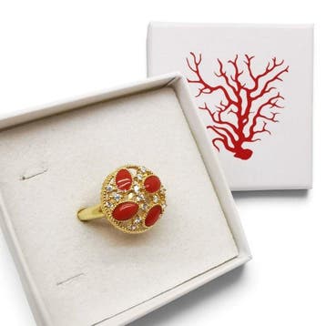 Koraal - Argento 925 - Ring - Italiaans handwerk