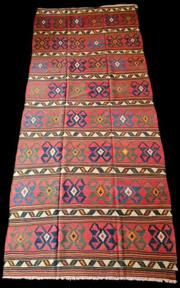 Kaukasisch kilim met veelkleurige banden – 20e eeuw - Kelim, Nieuw