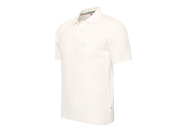 Veiling - Cappuccino Italia Caorle Cable Knit Polo Wit - M, Vêtements | Hommes, T-shirts