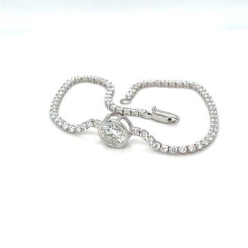 Zonder minimumprijs - Armband - 14 karaat Witgoud - 3.20ct., Bijoux, Sacs & Beauté, Bracelets