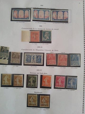 France 1930/1934 - Collection complète timbres Neuf France, Gestempeld