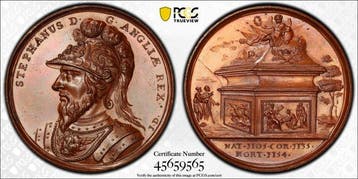 Royaume-Uni. King Stephen. Medal 1731 - Jean Dassier - PCGS