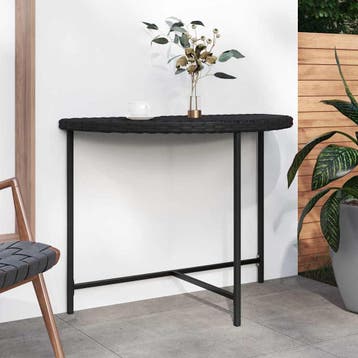 vidaXL Tuintafel 100x50x75 cm poly rattan zwart, Tuin en Terras, Tuintafels, Verzenden, Nieuw