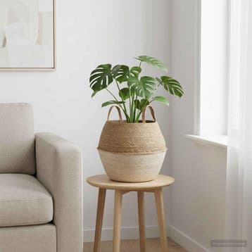 vidaXL Plantenpot met handvatten Wit Ø 32 x 32 cm 100%, Tuin en Terras, Verzenden, Nieuw