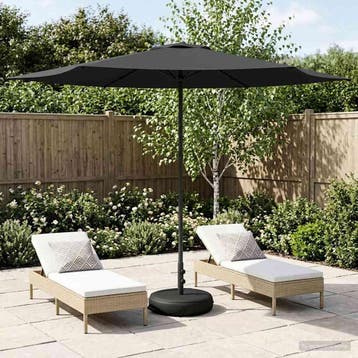 vidaXL Tuinparasol met voet 300 x 300 cm Polyester, Verzenden, Nieuw