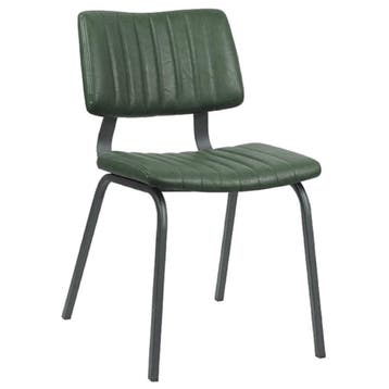 Stoel | Kunstleer/Metaal | Groen | Zwart Frame | Indoor |, Verzenden, Nieuw in verpakking