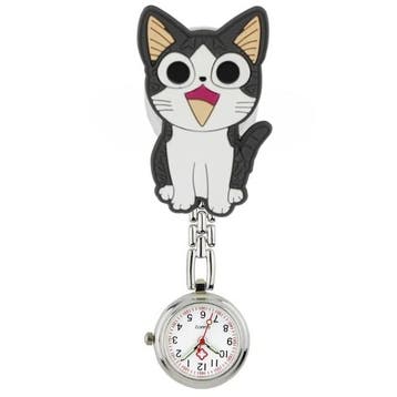 Fako - Verpleegstershorloge - 3D Ketting - Poesje Grijs, Verzenden, Nieuw
