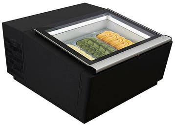Tafelmodel Schepijsvitrine Zwart Opent Aan De Bedieningszijd, Verzenden