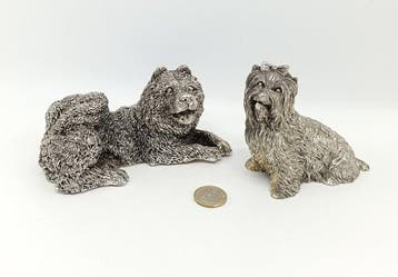 Figuur - Cani (2) - .925 zilver, Antiek en Kunst, Antiek | Zilver en Goud