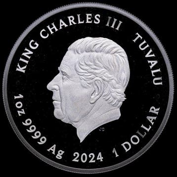 Tuvalu. 1 Dollar 2024 - The Perth Mint - Bon Scott 1 Oz