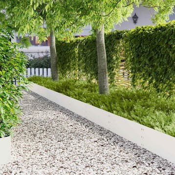 vidaXL Gazonrand 20 st 100 x 30 cm Staal Wit, Jardin & Terrasse, Verzenden