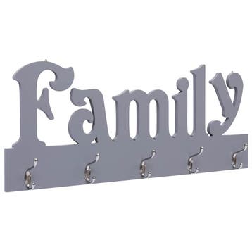 vidaXL Wandkapstok FAMILY 74x29,5 cm grijs, Verzenden, Nieuw