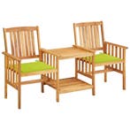 vidaXL Tuinstoelen met tafeltje en kussens massief, Tuin en Terras, Verzenden, Nieuw