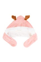 Muts Rendier Fleece Lichtroze Bont Hoorns Oren Touwtjes Roze, Ophalen of Verzenden, Nieuw