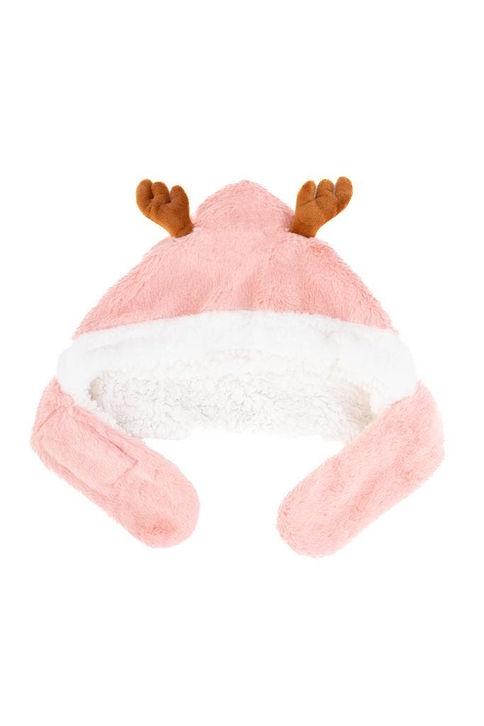 Muts Rendier Fleece Lichtroze Bont Hoorns Oren Touwtjes Roze, Enfants & Bébés, Vêtements enfant | Casquettes & Chapeaux, Enlèvement ou Envoi