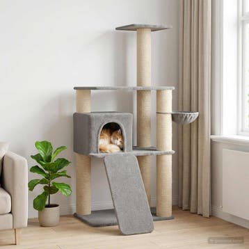 vidaXL Kattentoren met sisal krabpalen Lichtgrijs 173 cm, Dieren en Toebehoren, Verzenden, Nieuw