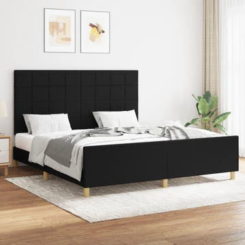 vidaXL Bedframe zonder matras stof zwart 160x200 cm, Maison & Meubles, Verzenden