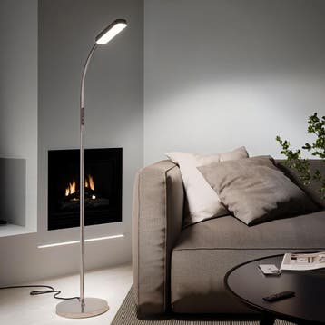 Vloerlamp Prisma LED, 5 lichtmodi, 12 W, dimbaar - zilver, Huis en Inrichting, Verzenden, Nieuw