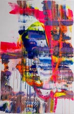 Karl Lagasse - GRAND TABLEAU One Face, Antiquités & Art, Art | Peinture | Moderne