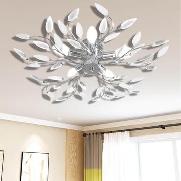 vidaXL Plafondlamp met kristallen bladeren van acryl 5xE14, Verzenden