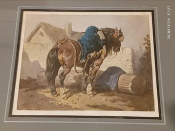 Theodore Fort (1810 - 1896) - Cavallo da lavoro