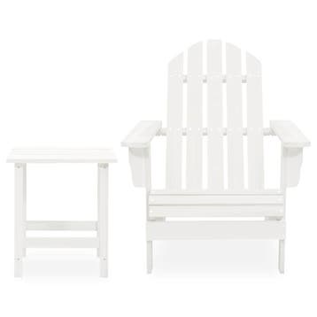 vidaXL Tuinstoel Adirondack met tafel massief vurenhout wit, Tuin en Terras, Verzenden, Nieuw